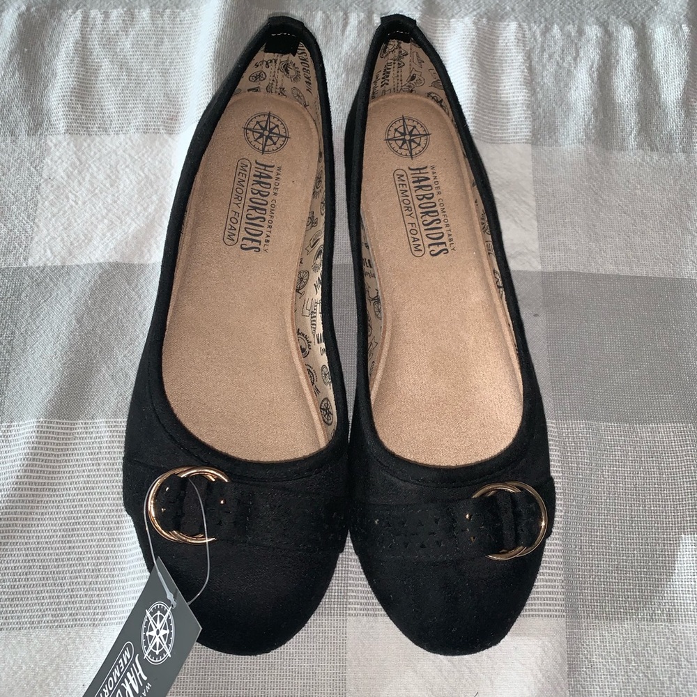 Harborsides Black Flats sz 8.5 Super comfy